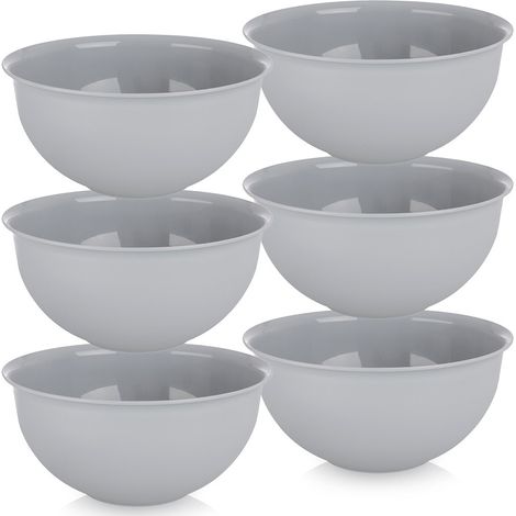 Ciotole in plastica grigio sabbia, 13 cm, 500 ml, 6 pezzi. (1/5)