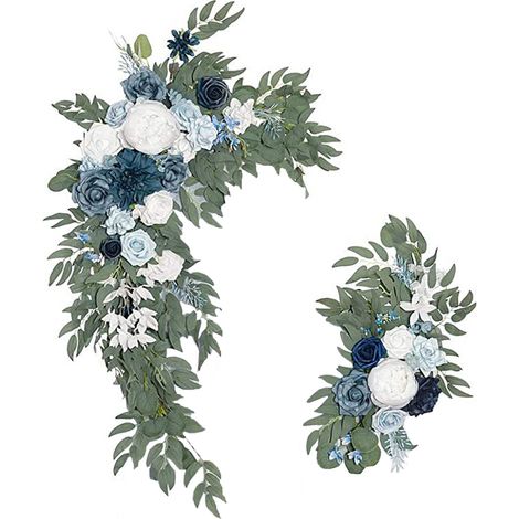 Kit de fleurs pour arc de mariage, 70x50cm, 50x25cm, en soie artificielle, Swag Floral, décoration intérieure et extérieure, bleu clair (1/5)