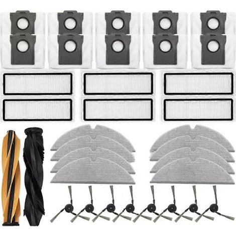Pièces de rechange pour aspirateur robot Dreame D20 Plus/D20 : brosse principale + filtre + chiffon de nettoyage + sac à poussière (durable) (1/5)