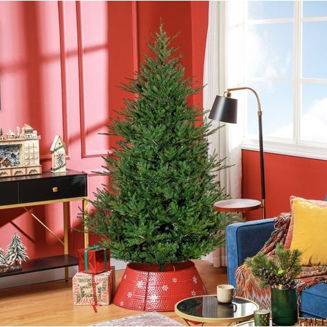 Albero di Natale artificiale 183 cm verde con rami realistici, montaggio rapido e base in metallo (1/5)