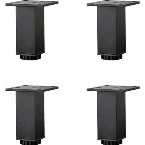 4 Stück (15 cm) höhenverstellbare Möbelbeine aus Aluminiumlegierung, Sofa-Couchtischbeine, Waschbecken-Badezimmerschrankbeine, 5–40 cm, Mattschwarz, mit Schrauben