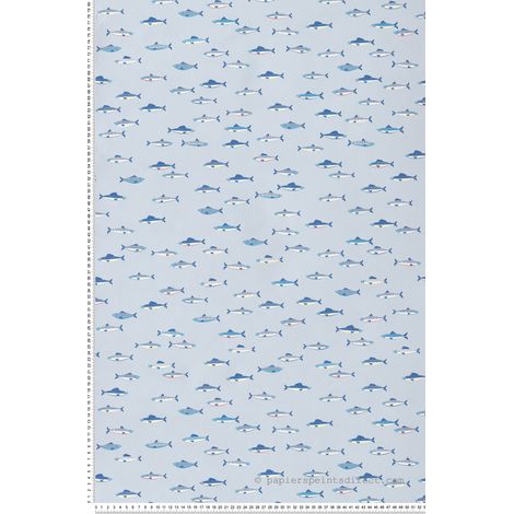 Papier peint Animaux Bleu Cuisines & Bains Lutèce