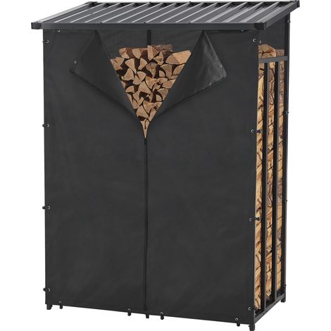 Portalegna da Esterno Yakutat Legnaia con Telo Protettivo e Tettuccio 185x130x70 cm casa.pro