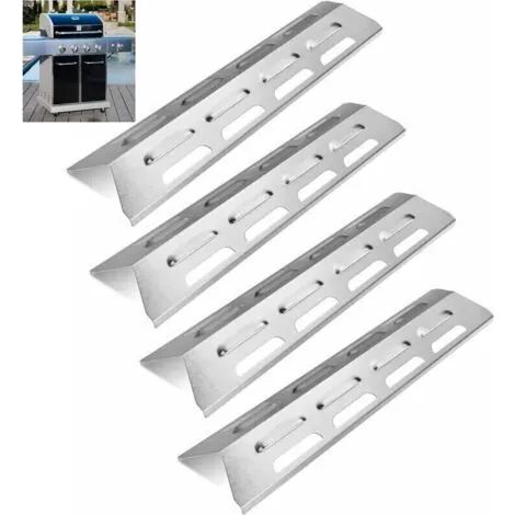 Ensemble de quatre écrans thermiques de rechange de 16 pouces (40,6 cm) pour diffuseurs de flamme en acier inoxydable pour barbecues à gaz Ultar, Blooma, Outback, Kenmore, Master Forge et Perfect Flam (1/3)