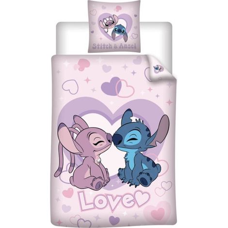 Parure de lit Disney Stitch – Réversible – 140x200 cm + 65x65 cm (1/4)