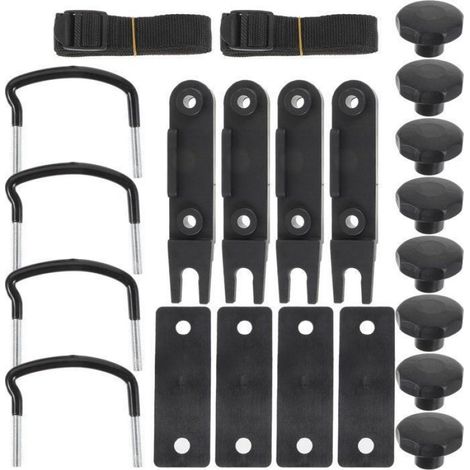 Colliers de serrage en U - Kit de 23 pièces - Supports de barres de toit universels - Support de barres de toit - Kit