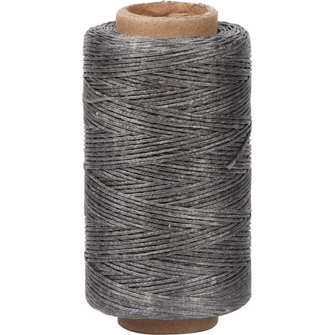 Fil plat ciré 150D 250m gris foncé pour couture main, accessoire de bricolage cuir DIY, fil à coudre artisanal (1/5)