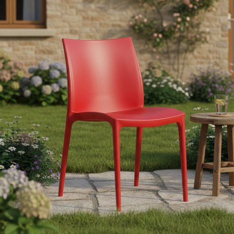 Gartenstuhl Grover, stapelbar, Made in Italy, belastbar bis 120 kg, Rot (1/4)