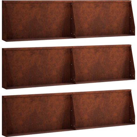 Mur de soutènement 6 pc 80 x 12 x 30 cm Acier patiné Rouillé (1/5)
