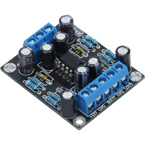 Carte de préamplification audio 2 canaux, module de préamplification pour haut-parleur de voiture à alimentation unique (1/5)