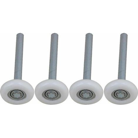 Lot de 4 roulettes de porte de garage en nylon à roulement à billes scellé avec tige de 115 mm (1/5)