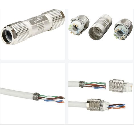 Metz connect 130863-02-E 8-way sensor connector, Cat7a, Female, IDC / IDT Female