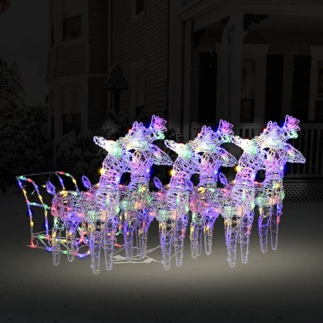 Décoration de Noël Cadeaux de Noël avec Rennes et traîneau 320 LED Acrylique 62164 (1/5)