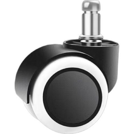 Set de 5 roues pivotantes pour fauteuil de bureau, roulettes universelles adaptées aux sols durs (parquet, stratifié, carrelage), tige de 11x22mm, remplacement facile. (1/3)