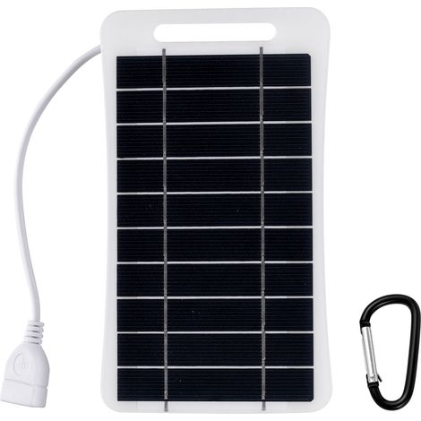 Ortviai Panneau Solaire Portable 5 V / 2 W pour Camping et Extérieur – Cellule Monocristalline Étanche, USB Intégré (1/5)