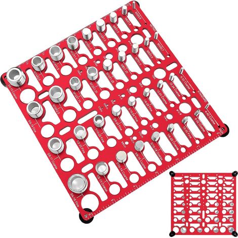 Vérificateur de filetage Outil d'identification des métaux de petite taille Contrôleur de filetage pour écrous et boulons Pour le père, le petit , l'oncle, les hommes, les experts, le garage, la (1/5)