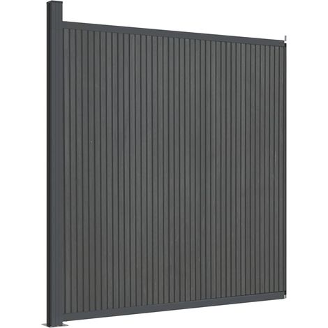 Grillage rouleau,Panneau de clôture gris 173x186 cm WPC (1/5)