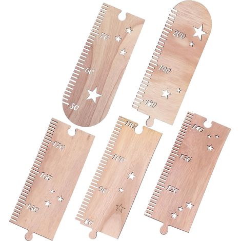 Medidor de altura de pared de madera con estrellas, regla de medición para niños y niñas, decoración de pared para habitaciones infantiles.