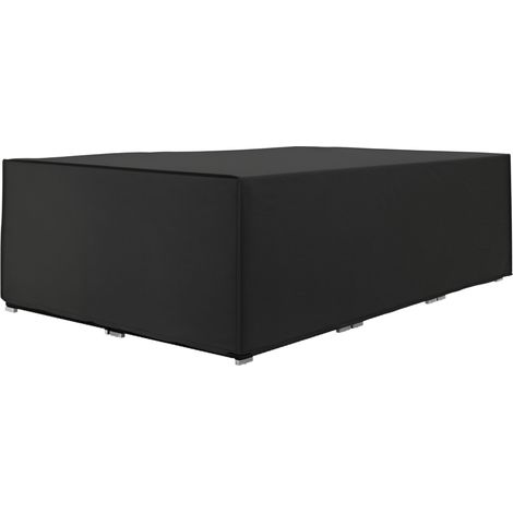 Schutzhülle für Gartentisch aus wasserdichtem und UV-beständigem Oxford-Gewebe, Maße 222 x 155 x 67 cm, schwarz
