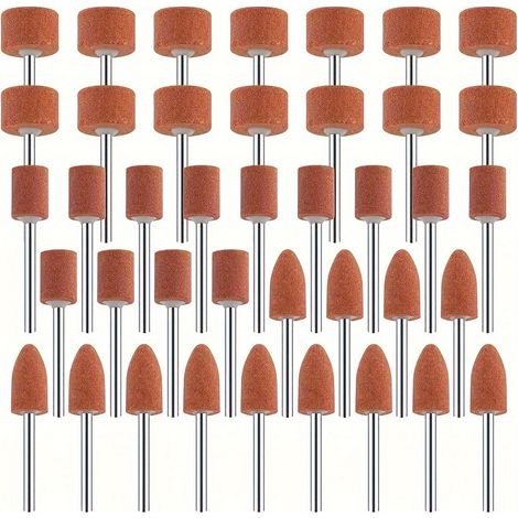 42Pcs Roues de polissage à oxyde d'aluminium Bits de ponçage pour, Roue abrasive avec jarret de 1/8" pour quutil rotatif, broyage (1/5)