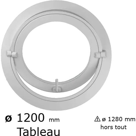 Fenêtre ronde basculante PVC vitrage clair diam. 120 cm tableau pour pose en neuf (1/4)