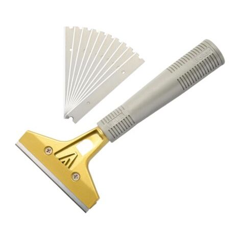 QORVA-Grattoir industriel avec 10 lames pour le nettoyage du papier peint, des vitres, de la colle et du carrelage.