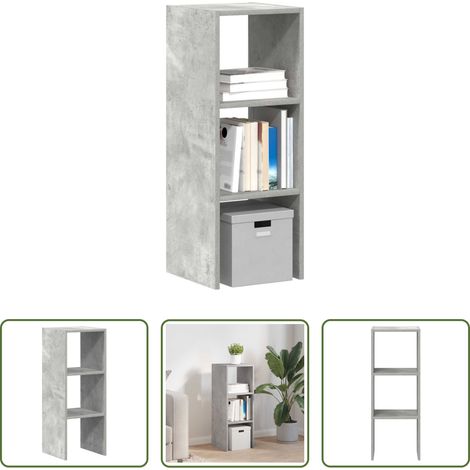 Rangement vertical - Bibliothèque empilable gris béton 30x30x80 cm bois d'ingénierie (1/5)
