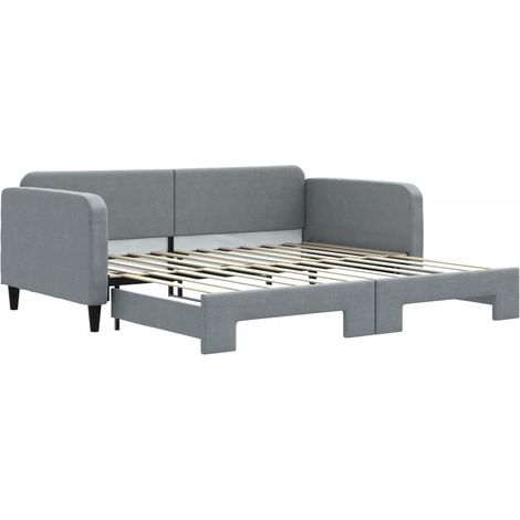 Maison Exclusive - Tagesbett Ausziehbar Hellgrau 100x200 cm Stoff