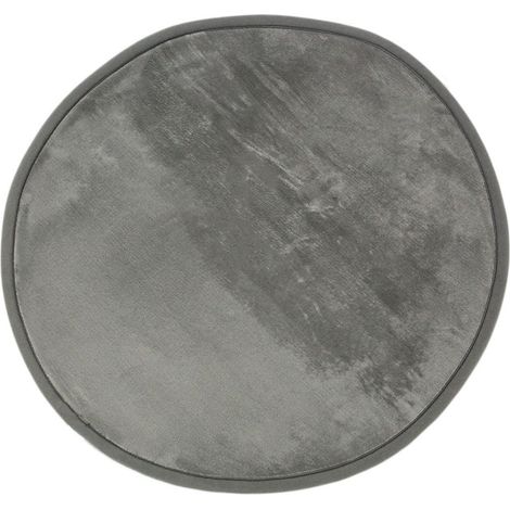 Tapis rond extra-doux gris 70 cm – Envers antidérapant – Lavable en machine – 100% polyester – Épaisseur 10 mm – Thedecofactory (1/6)