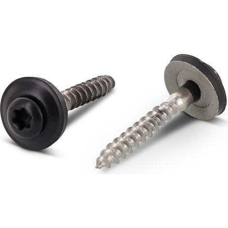 Vis faitage Tête fraisée bombée TFB TORX T20 Inox A2 RAL7016 gris anthracite 4.5X35 Rondelle d'étanchéite EPDM-10 pièces