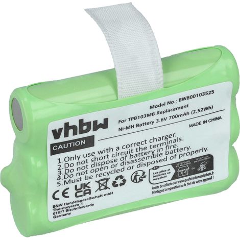 vhbw Battery compatible with Twintalker 3700 Baby Monitor, Babyphone (700 mAh, 3.6 V, NiMH)