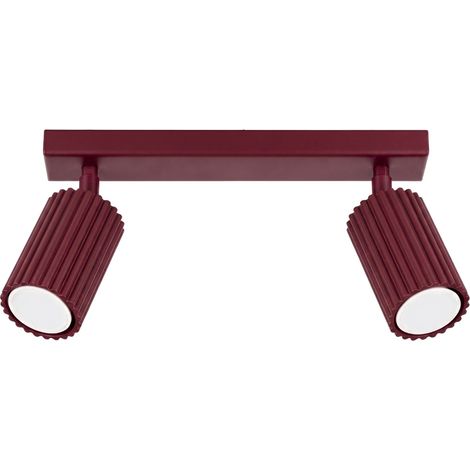 Plafones Karbon borgoña aluminio 1xGU10 30cm Sollux (1/5)