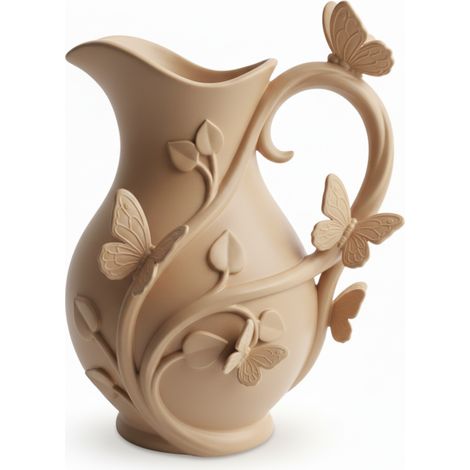 Moderno vaso a farfalla beige per fiori, dal design elegante.