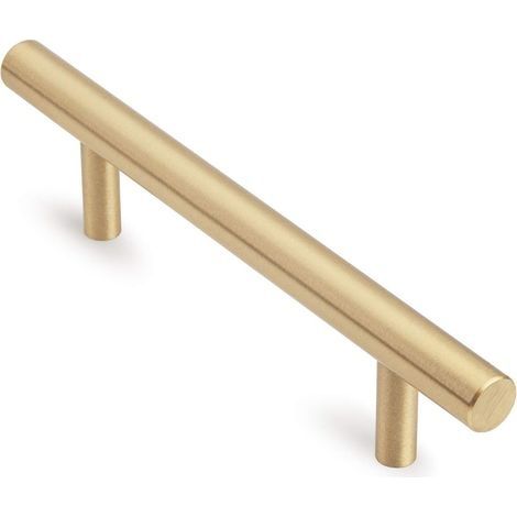 Poignée de Meuble Cuisine Solide Pur Laiton Boutons de Tiroir pour Placards Armoire Or (Longueur Totale de 100mm, Centre de Trou de 64mm) (1/4)