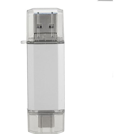 Hochgeschwindigkeits-3-in-1-USB-Stick aus silberner Aluminiumlegierung für Handys und Computer (8 GB) (1/5)