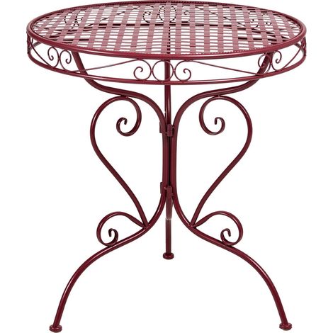 Tavolo da bistrot con piano rotondo in metallo bordeaux da esterno Albinia (1/5)