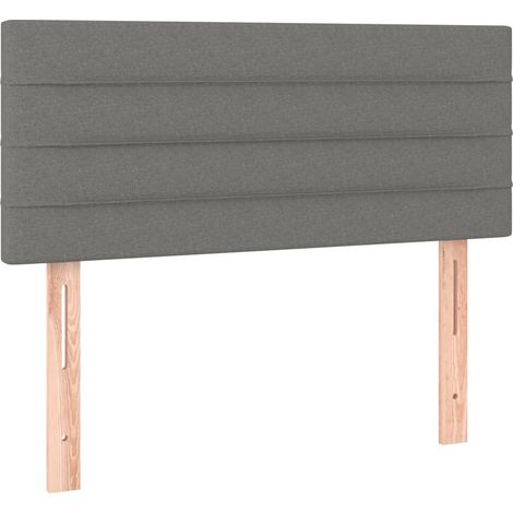 Testiera letto accessorio arredo camera da letto 80 x 5 x 78/88 cm tessuto grigio scuro TDL0203183