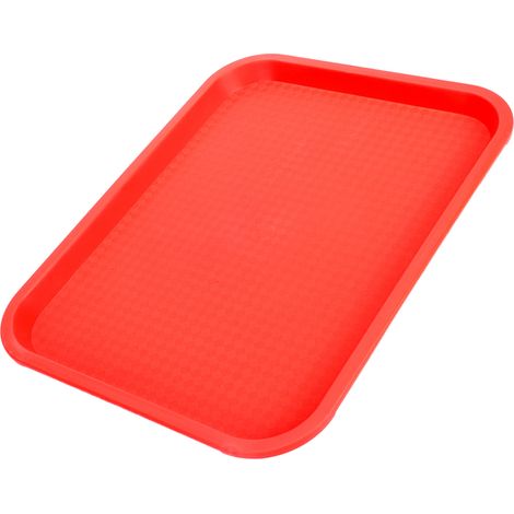 Plateau rectangulaire petit format PP incassable, épais et antidérapant, assiette repas rapide chinoise rouge (1/5)