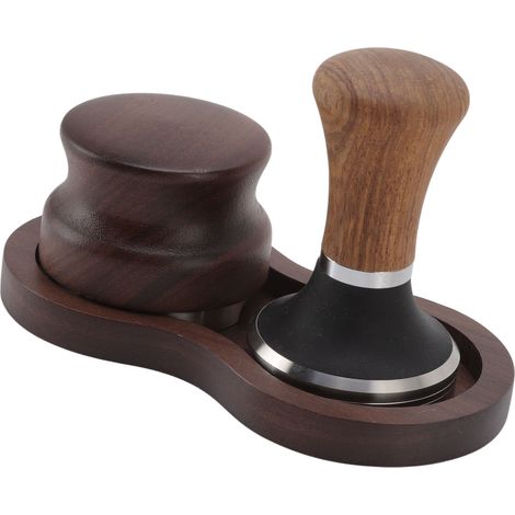Kit de tasseur à café Coffee Hammer en acier inoxydable couleur noyer, avec base universelle pour la cuisine (51 mm / 2 pouces). (1/5)