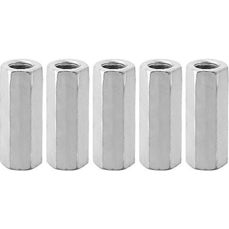 5 pièces M12 vis zinc allongé écrou hexagonal vis fil bielle capuchon de connexion écrou de joint (M12 50 côté opposé 15) (1/5)