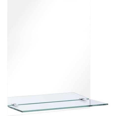 Miroir mural avec étagères, 20 x 40 cm, verre trempé (1/5)