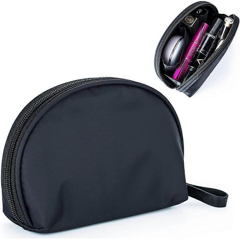 Trousse de maquillage demi-lune, pochette de voyage pour maquillage, pochette cosmétique portable et imperméable pour femmes et jeunes filles, petite (1/5)