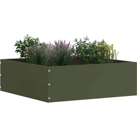 Bordure de Pelouse 6 pcs Vert olive 40 x 40 x 13 cm Acier (1/5)