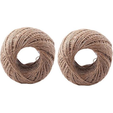 Ficelle de jute texturée naturelle 2 x 100 mètres, 1 mm (1/5)