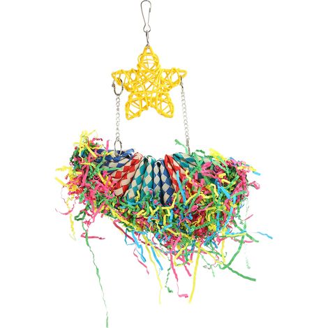 Jouet à déchiqueter pour perroquet, coloré et décoratif, pour soulager l'ennui des oiseaux, idéal pour les inséparables, les perruches et les hamsters. (1/5)