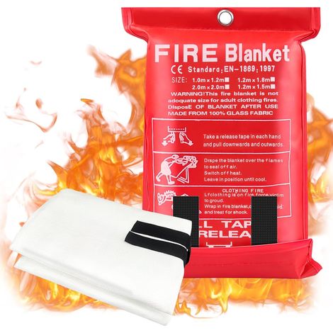 1,21,2m Feuerlöschdecke, Notfalllöschdecke, Feuerlöschdecke, Löschdecke, Inkl. Schutztasche und Aufhängehaken (1/5)