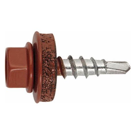 250 vis autoperceuses, tête hexagonale 8 rouge-brun 4,8 x 35 mm zingué spécial bac acier - AFRD144835 - Index
