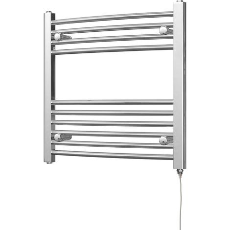 Zennor - Chrome Electric Towel Rail H600mm x W600mm Curved 200w Standard (1/3)