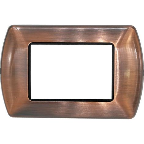 PLACCA 8803-10 3P RAME SPAZZOLATO/INT METALLO