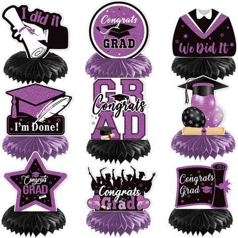 Decorazioni fai da te per una festa di laurea a tema - Viola.